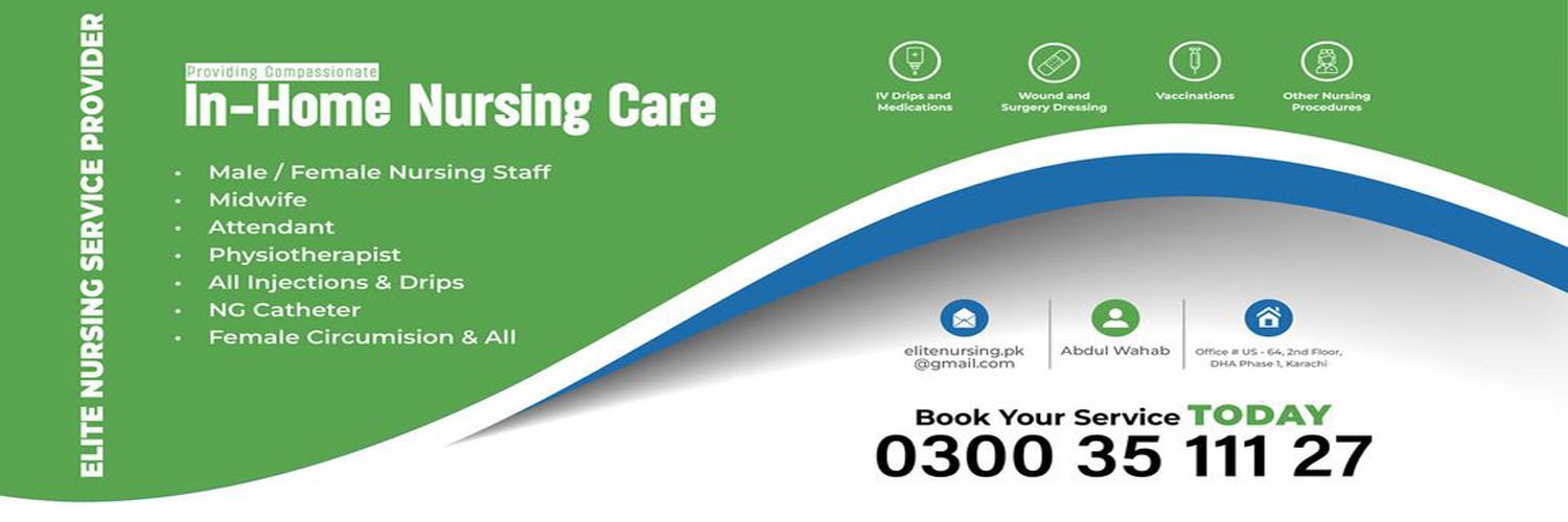"Professional nurse providing home patient care services in Karachi"